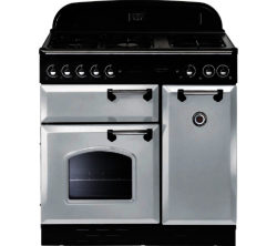 Rangemaster Classic 90 Dual Fuel Range Cooker - White & Chrome